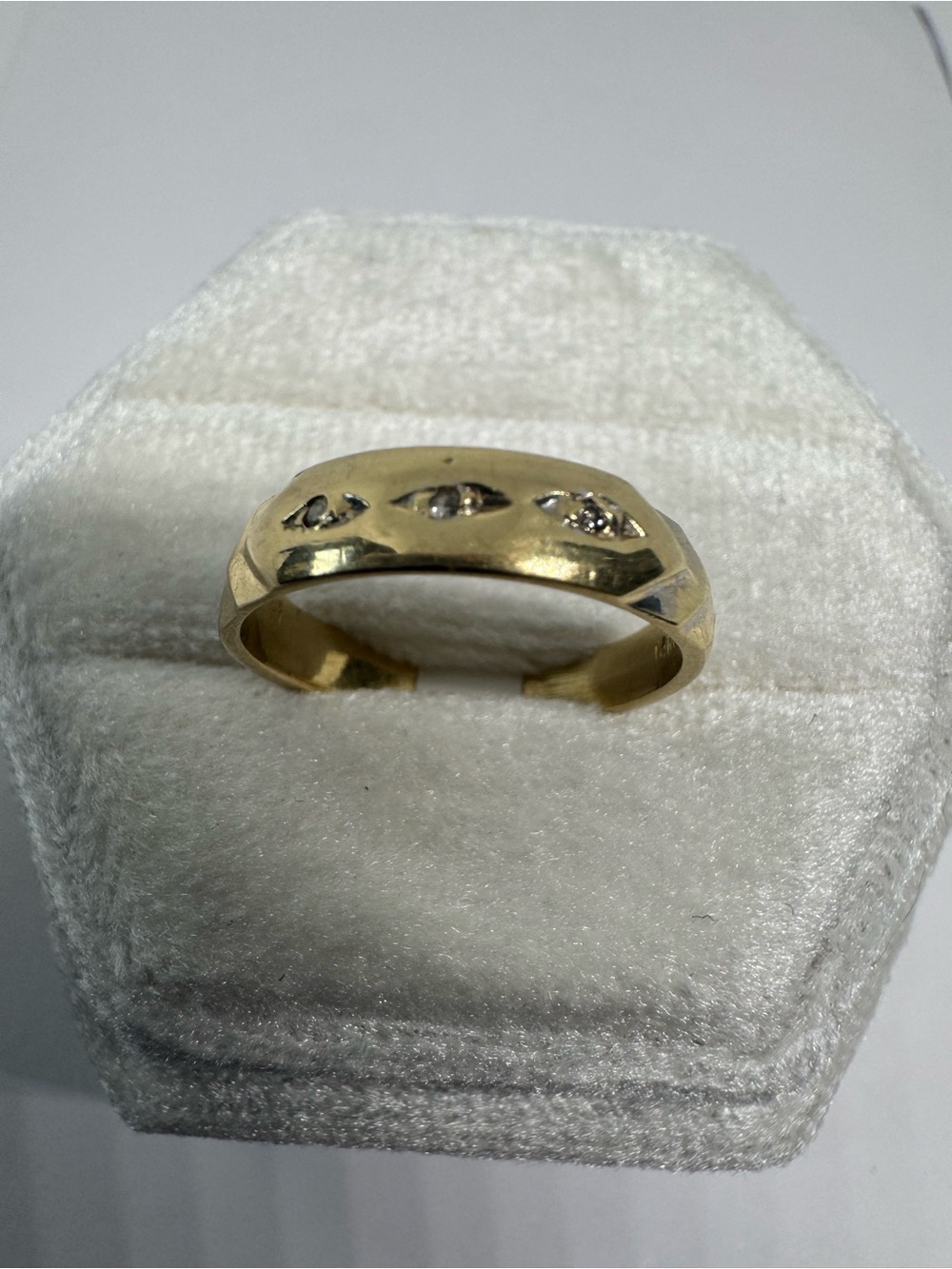 Vintage 14K 585 Solid Yellow Gold Natural Diamond Ring Size 6